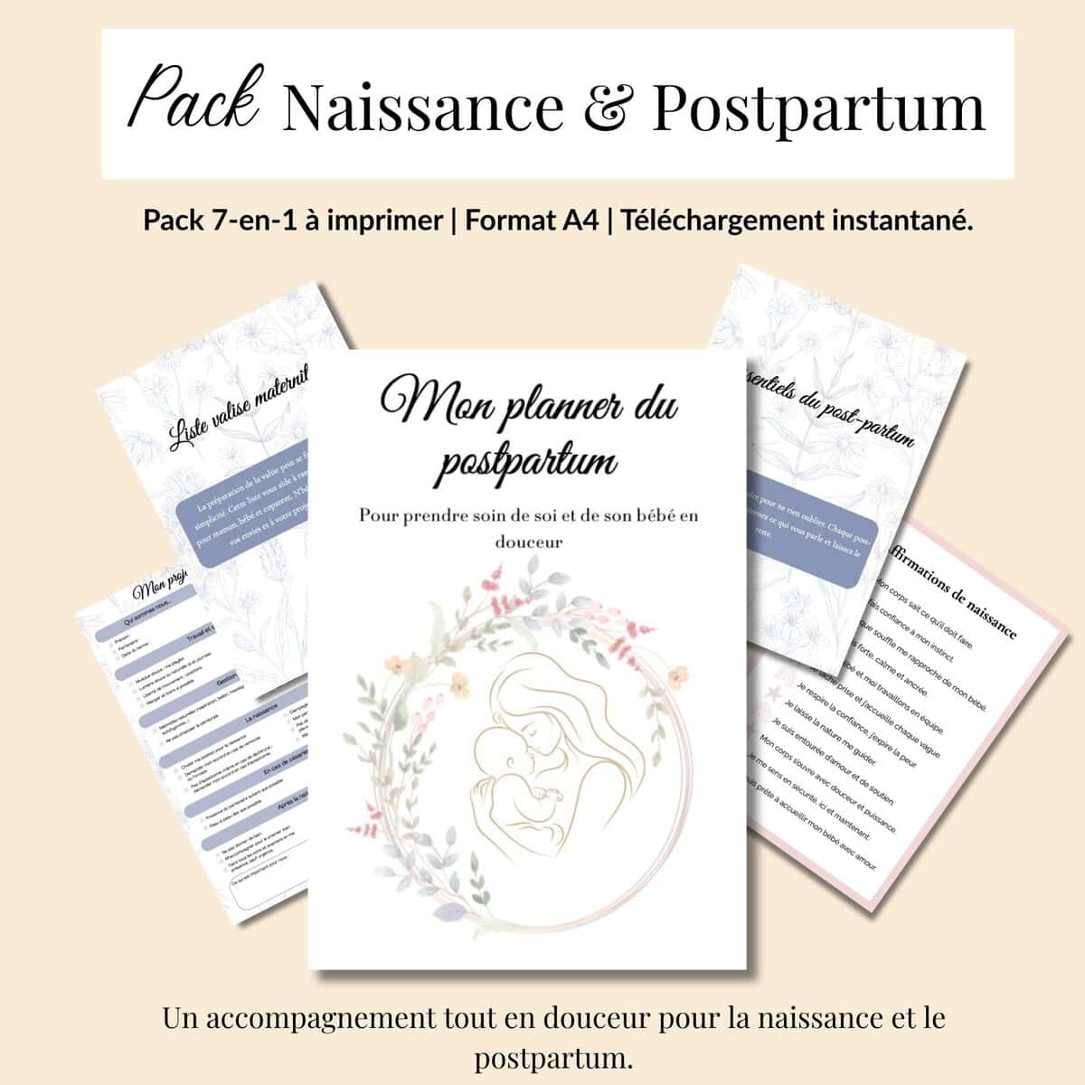Pack Complet Naissance & Postpartum – Planners à Imprimer